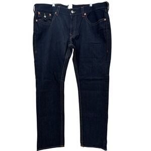 True Religion Jeans Men 28 Dark Indigo Skinny Flap SN Body Rinse Denim